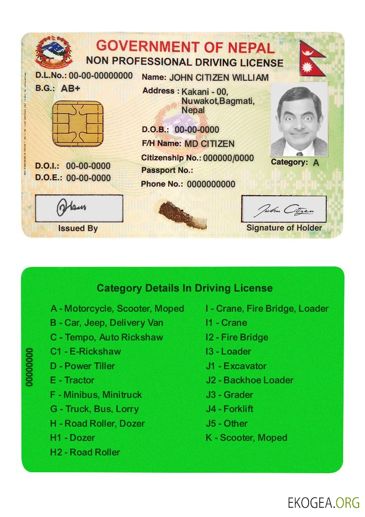 Nepal smart driver license
